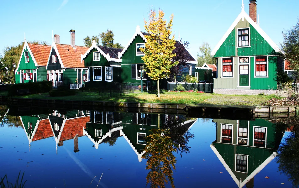 Casas típicas de Zaanse-schans en Holanda