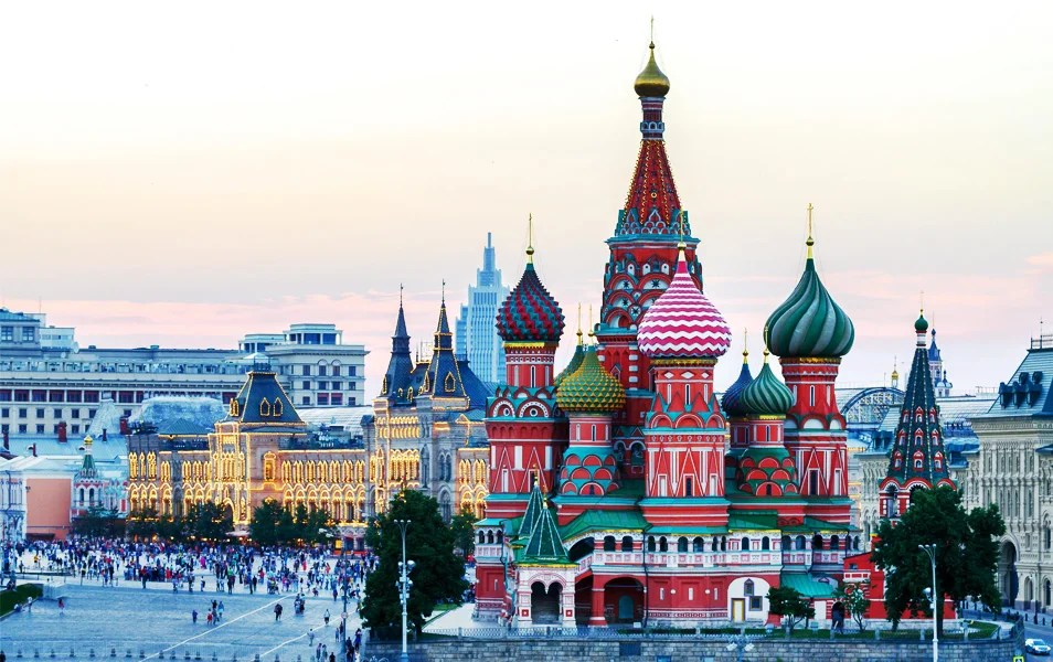 Emblemática Plaza Roja de Moscú.